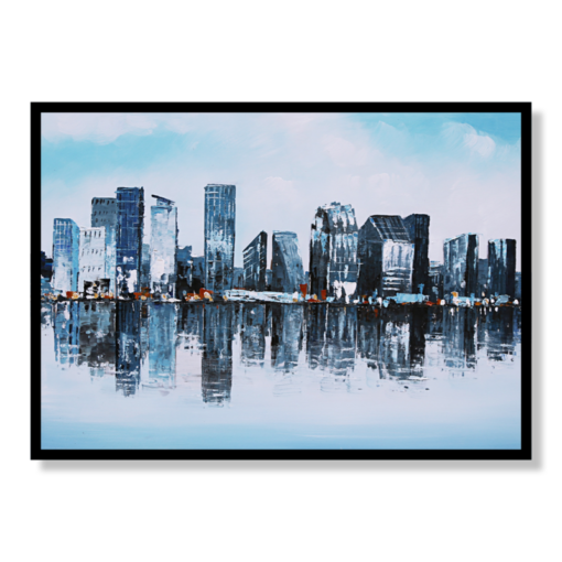 Een schilderij met Oslo Barcode