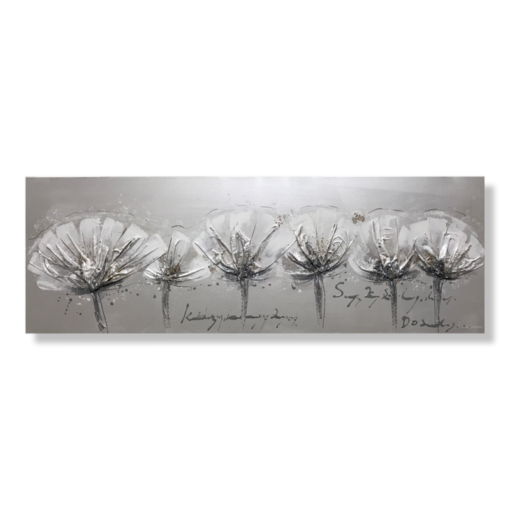 Een schilderij met bloemen
