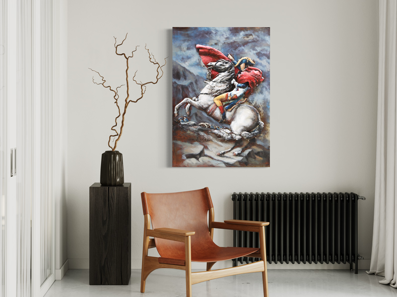 Een kunstwerk met Napoleon