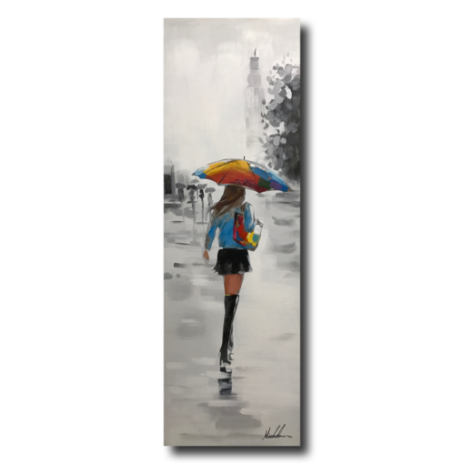 Een schilderij met motieven uit NYC