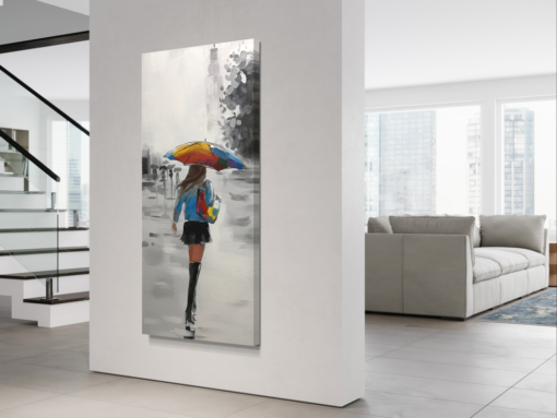 Een schilderij met motieven uit NYC