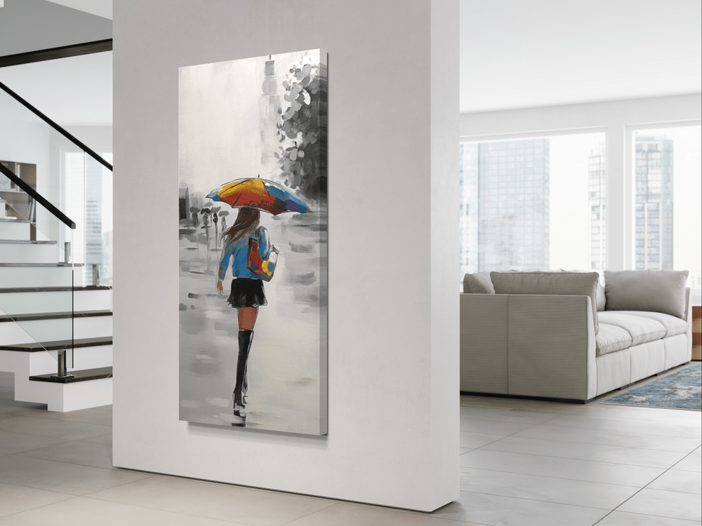 Een schilderij met motieven uit NYC