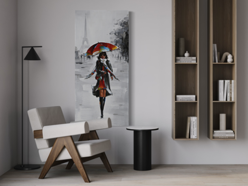Een schilderij met motieven uit Parijs