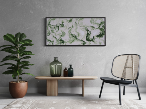 Een schilderij met groen Carrara-marmer