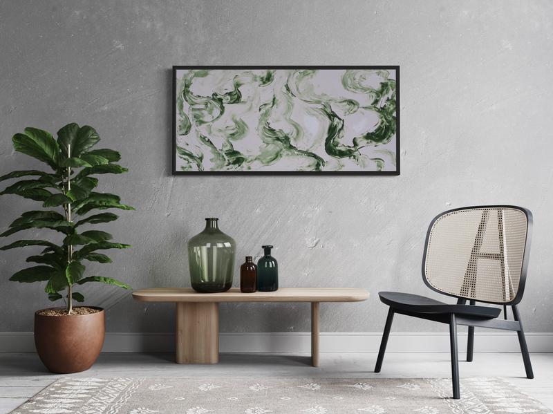 Een schilderij met groen Carrara-marmer
