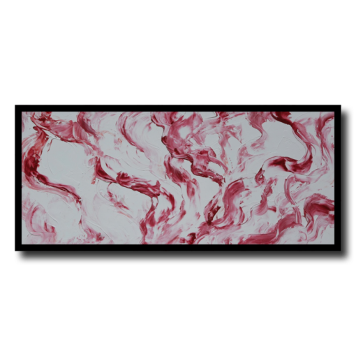 Een schilderij met rood Carrara-marmer