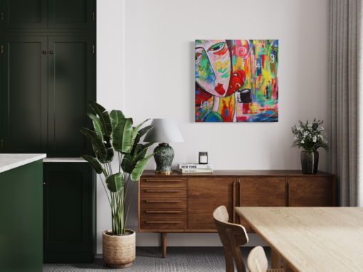 Een kleurrijk schilderij