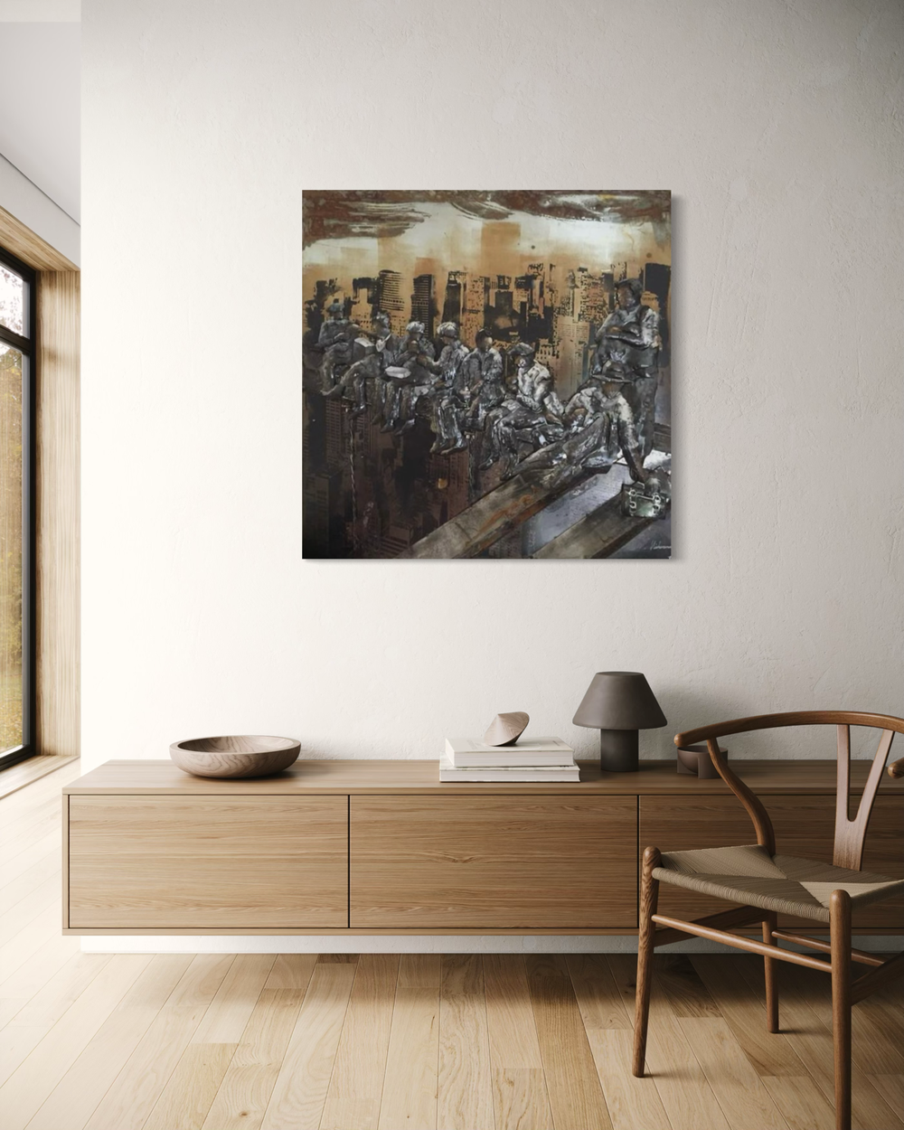 Een kunstwerk met een New Yorks motief