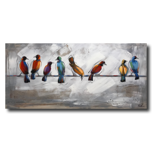 Een schilderij met vogels
