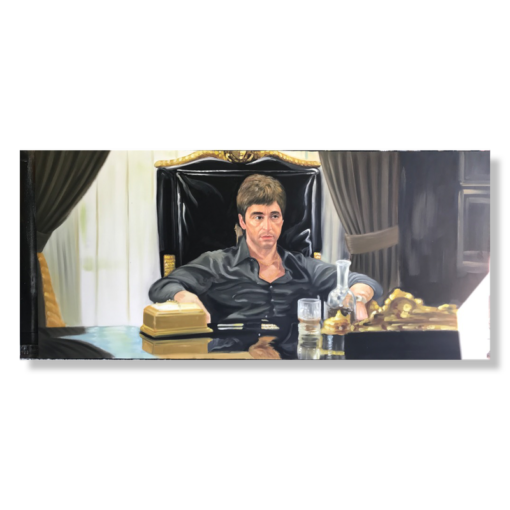 Een schilderij met scarface