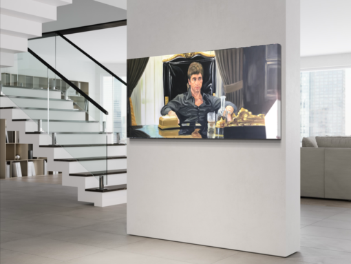 Een schilderij met scarface