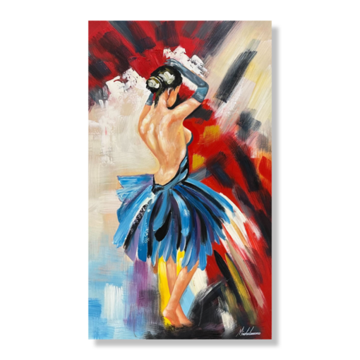 Een schilderij van een vrouw