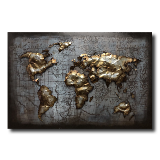 Wandkunst met een wereldkaart
