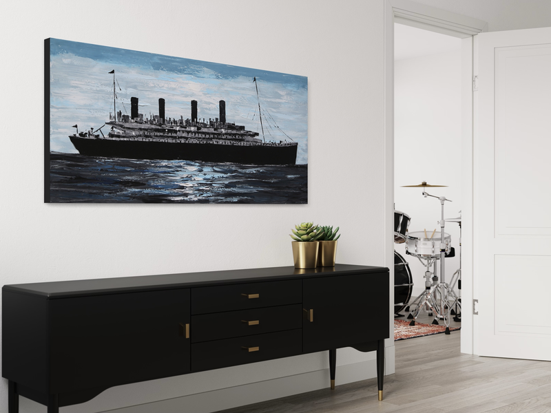 Een schilderij van de Titanic
