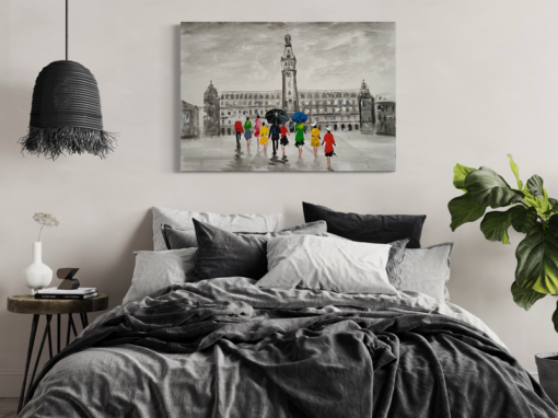 Een schilderij met Hamburg