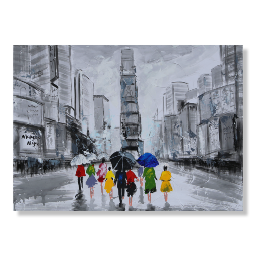 Een schilderij met een New Yorks motief