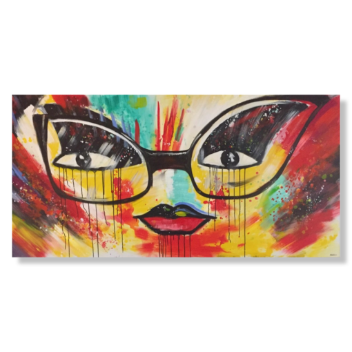 Een schilderij met bril
