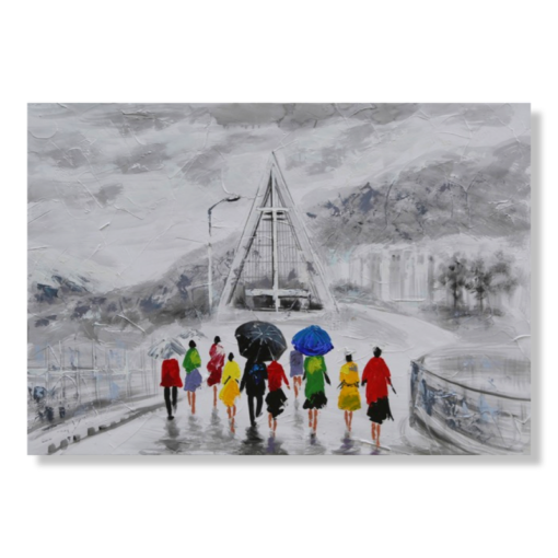 Een schilderij met Tromsø