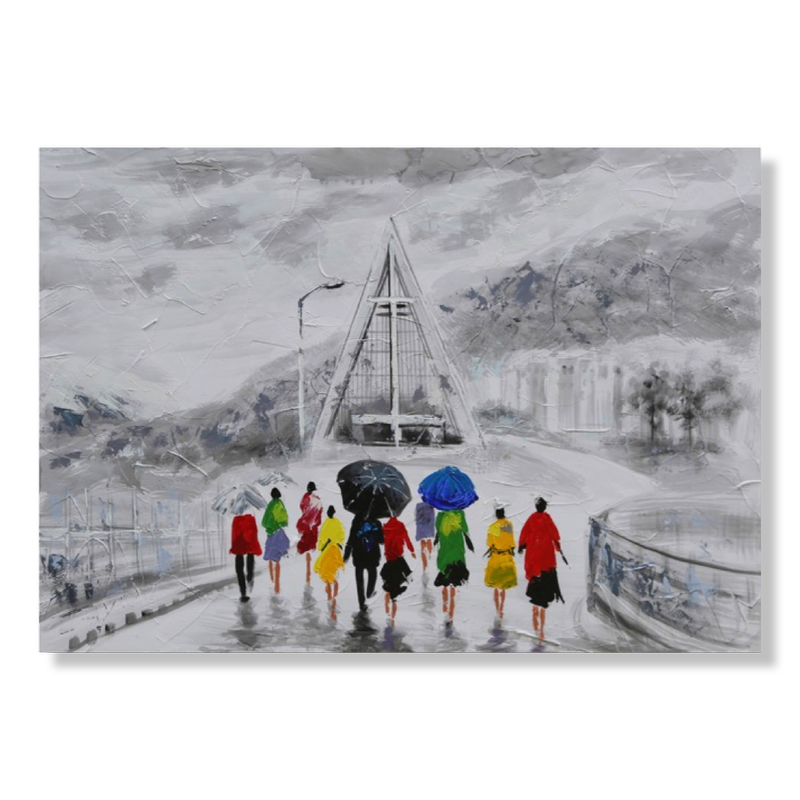Een schilderij met Tromsø