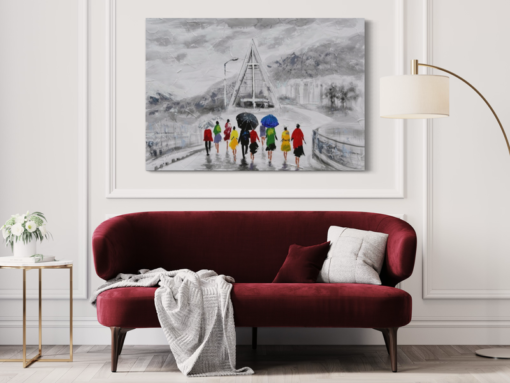 Een schilderij met Tromsø