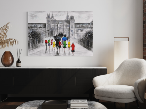 Een schilderij van Amsterdam