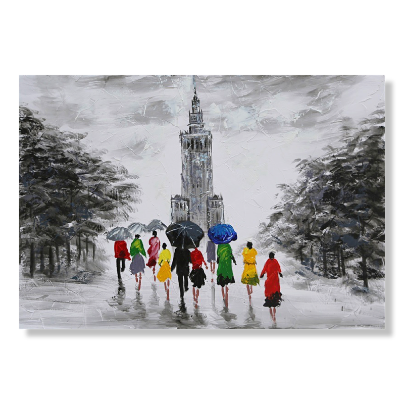 Een schilderij met Warschau