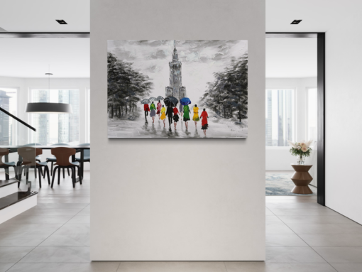 Een schilderij met Warschau