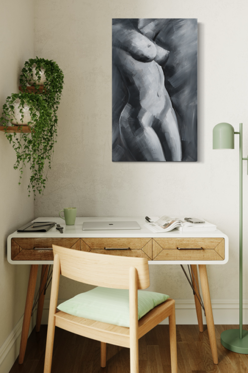 Een schilderij van een naakte vrouw