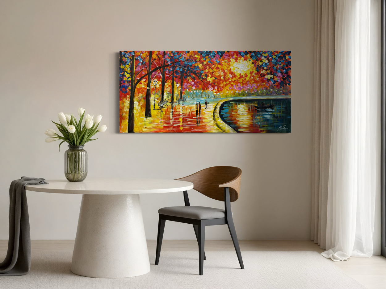Een kleurrijk schilderij