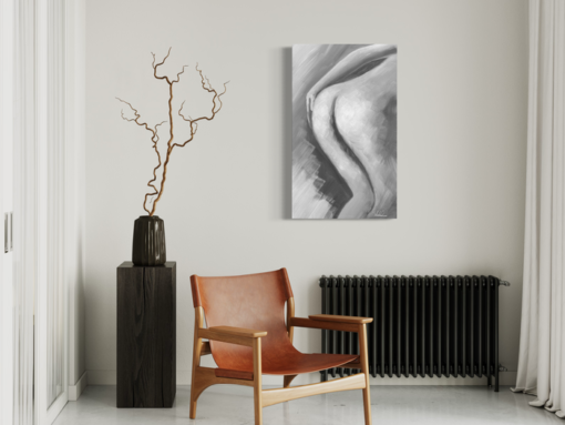 Een schilderij met een achterkant