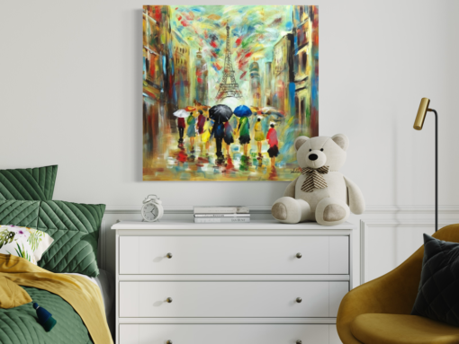 Een schilderij met motieven uit Parijs