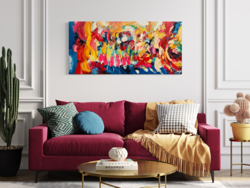Een kleurrijk schilderij