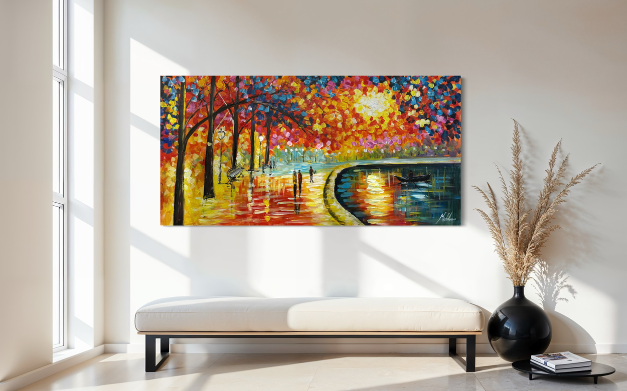 Een schilderij over een liefdeswandeling