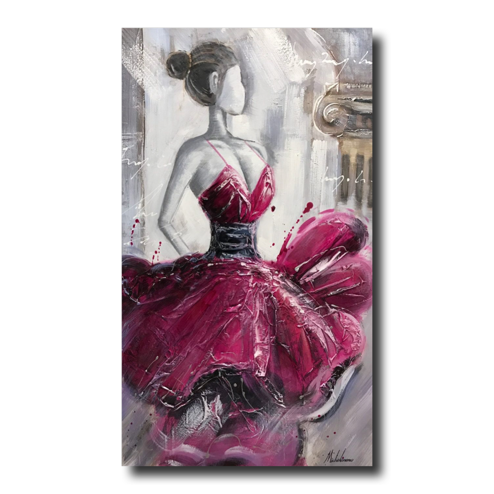 Een schilderij met een danser