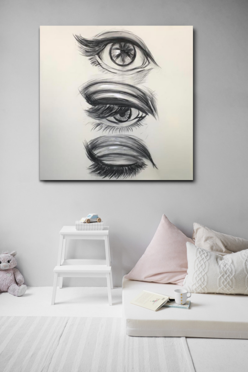 Een schilderij met ogen