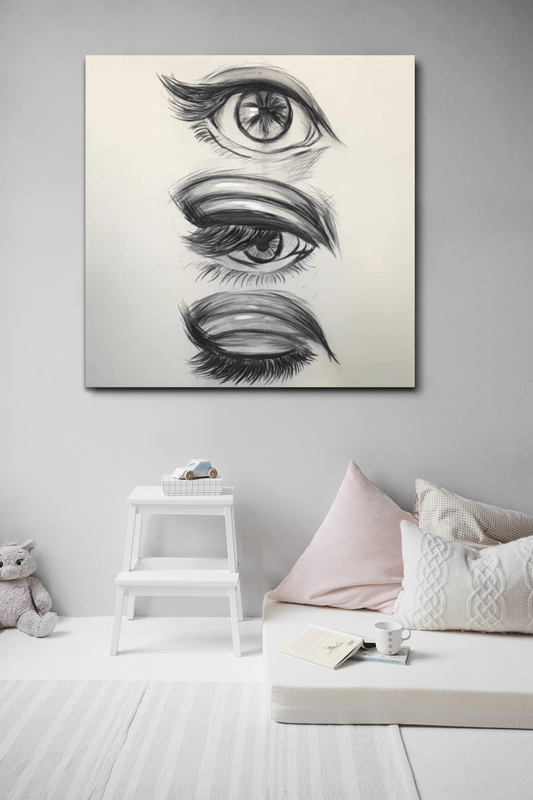 Een schilderij met ogen