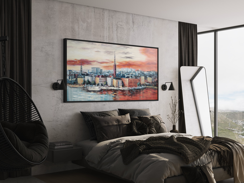 Een schilderij met een Stockholm-motief