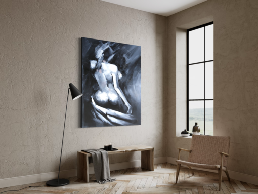 Een schilderij met een naakte vrouw