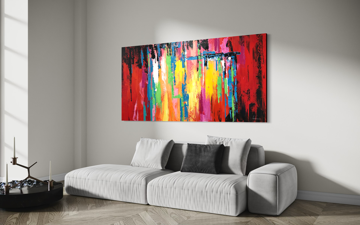Een abstract schilderij
