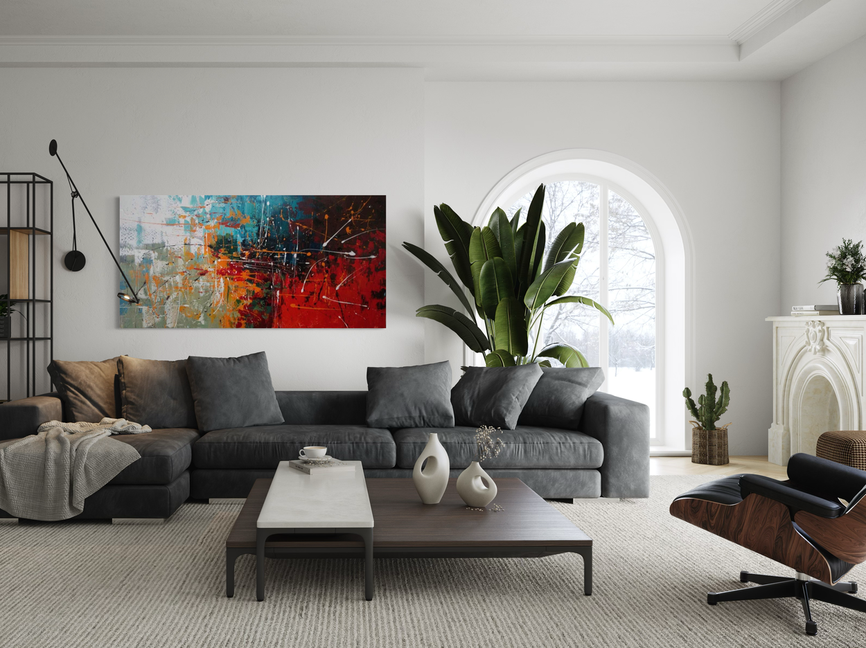 Een abstract schilderij