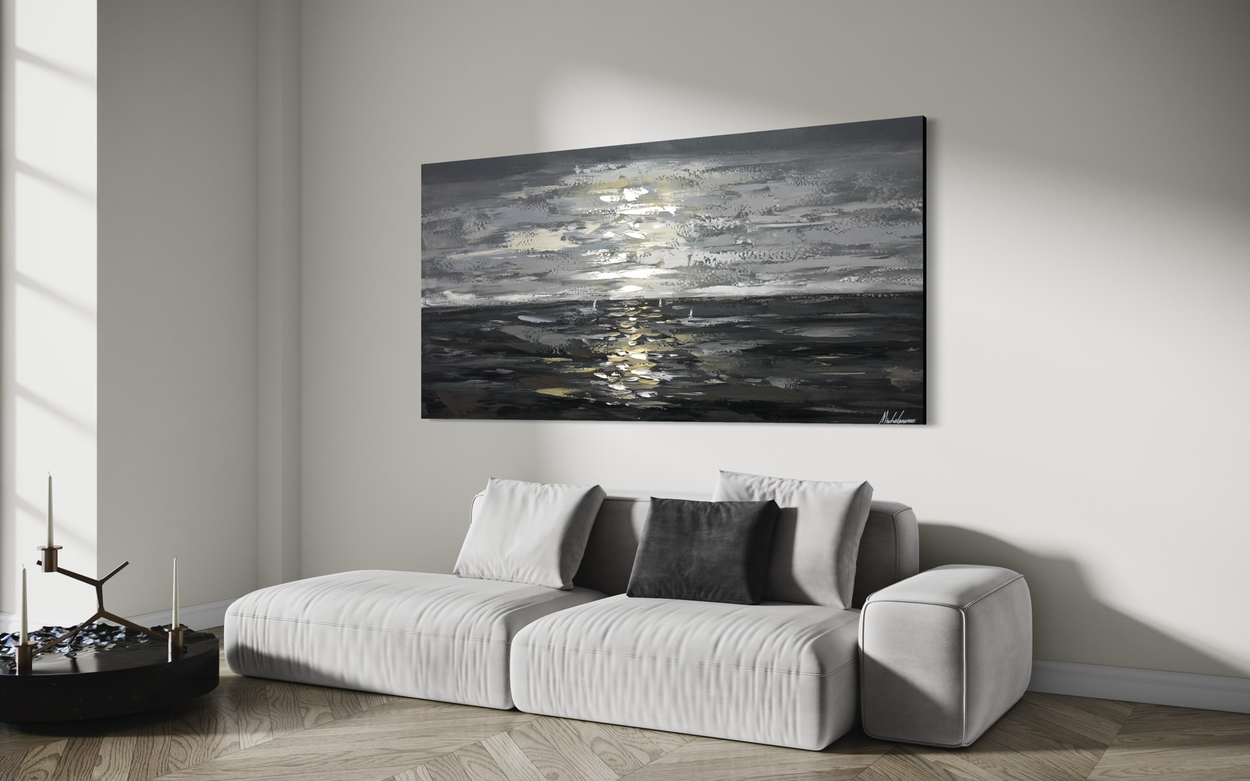 En målning över havet