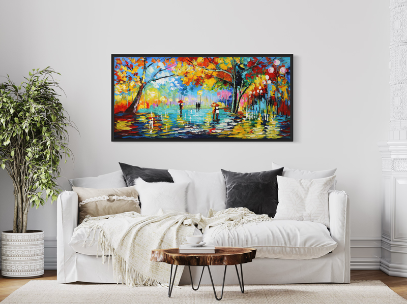 Een kleurrijk schilderij