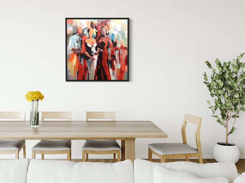 Een kleurrijk schilderij