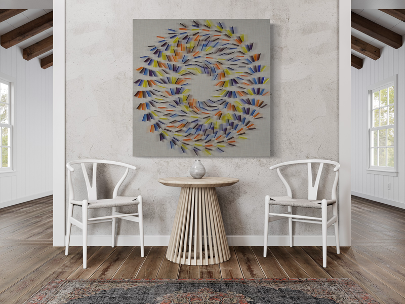 Een collage met plexiglas