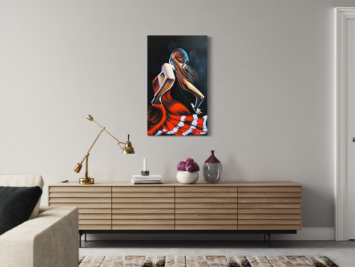 Een schilderij van een vrouw
