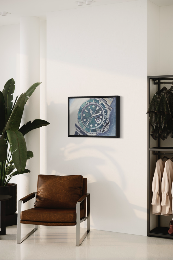 Een schilderij met Rolex horloges