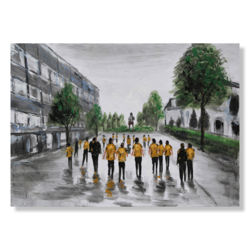 Een schilderij met Elfsborg's Guliganer uit Borås