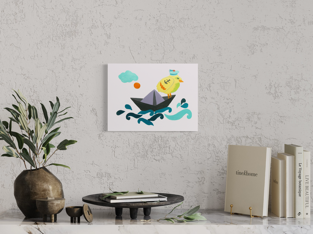 Een prachtig schilderij met een speels motief.
