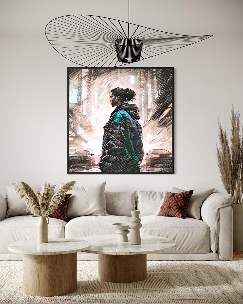 Een schilderij van een vrouw