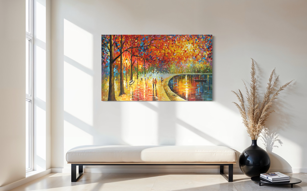 Een schilderij over een liefdeswandeling